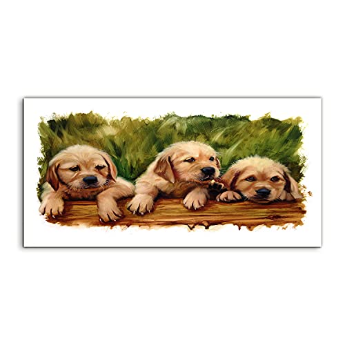 Photo sur verre de chiens 140x70 cm pour illuminer un salon familial