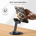 UGREEN Magsafe Phone Stand Magnetic Holder for Desk 360° Rotating Adjustable Height Foldable Portable Travel Mount Metal Ring Compatible with iPhone 17 16 15 Pro Max 14 13 12,Galaxy S24 Ultra S23