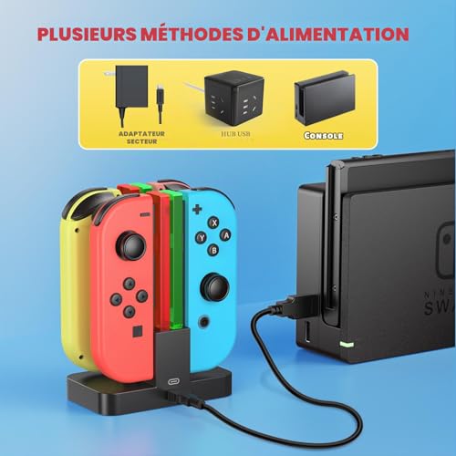 FASTSNAIL Chargeur Manette Compatible avec Nintendo Switch/OLED pour Joycon – vue 6