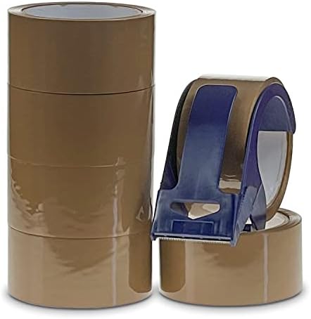 Crimson Starfish Brown Packing Tape 6 Roll Pack With Tape Dispenser | 6 Rolls...