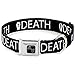 Dog Collar Seatbelt Buckle Death Coffin Black White 11 to 17 Inches 1.0 Inch Wide