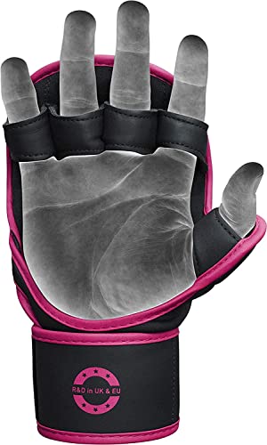 RDX MMA Handschuhe für Kampfsport Grappling Training, Maya Hide Leder Kara Sparring Handschuhe, Punchinghandschuhe für Muay Thai, Kickboxen, Freefight, Boxsack Gloves