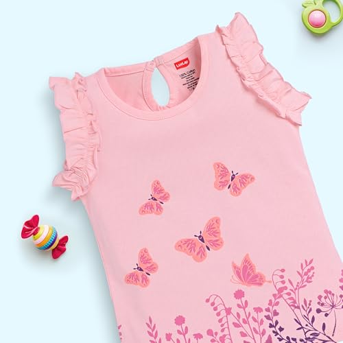 Image of LuvLap Baby Girls Regular Fit 100% Cotton Half Sleeves Girls Top CoSet Pack of 3