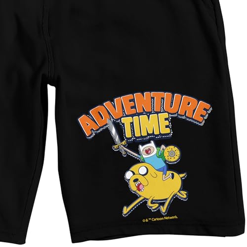 Adventure Time Finn & Jake Logo Adult Black Sleep Pajama Shorts2