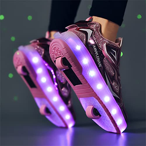 Junge Mädchen Schuhe Kinderschuhe mit Rollen LED Leuchtend Schuhe Outdoor Sportschuhe Blinkschuhe Skateboardschuhe Sneaker geburtstage, feiertage, weihnachtsgeschenke