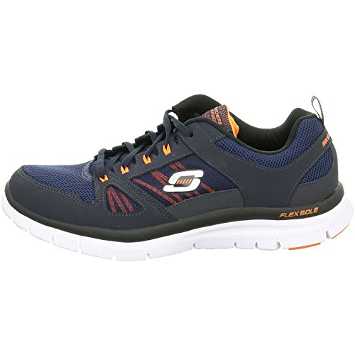 Skechers Flex Advantage, Zapatillas Hombre, Blue Navy/Orange, 40 EU