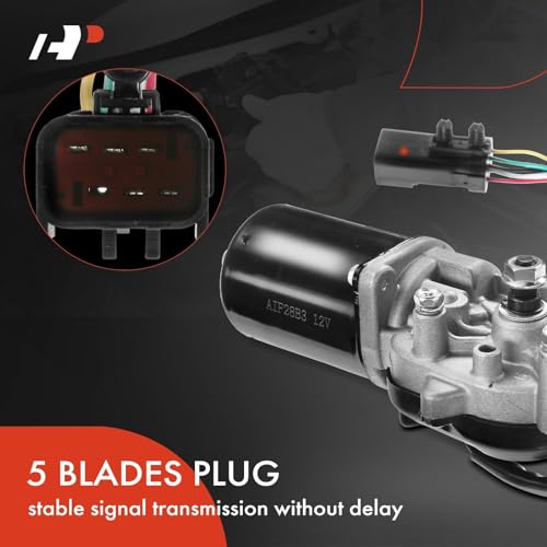 A-Premium Front Windshield Wiper Motor Compatible with Jeep TJ 2003-2006, Wrangler 2003-2006, 2.4L 4.0L, Sport Utility, 5-Pin, Replace# 55156374AC by A-Premium - Image 5