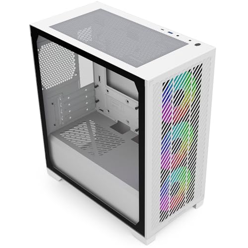 Cooler Master Elite 301 White - Mini-Tour (Micro-ATX, ITX), 3 Ventilateurs Avant ARGB 120mm (1200tr/min), pour Radiateur 280mm Max. ou GPU 365mm Max., Emplacement PSU Ajouré, USB 3.2 Gen1 Type-C