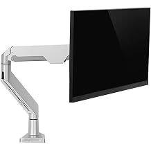 10"-32" Silver Monitor Stand Height-adjustable Single Monitor Desk Mount Full Motion Tilt Rotation Monitor Arm with Clamp and Grommet Base Monitor Arms Stand Style A A A