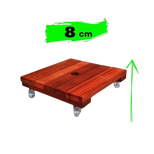 Suporte Vaso Plantas 30cm Roda Rodizio Giratorio Cristal Quadrado