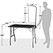 Grooming Table for Dogs - Tables Stand Pet Supplies Best for Small Medium Large Dog & Cat - Portable Restraint Holder w/Arm, Clamp & Hanging Noose Loop Adjustable Height Professional Groomer Station