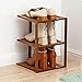 ZZFF Wolnostojący stojak na buty, 5-poziomowa bambusowa wieża do butów wejściowych, oszczędność miejsca pionowy organizer na buty półka do kuchni salonu drzwi wejściowych balkon-orzech 3 poziomy 27 x 25 x 37 cm (11 x 10 x 15 cali)