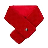 Écharpe électrique rouge à chargement USB - Trois températures - Lavable - Alimentation cachée - Contrôle intelligent de la température - Cache-cou pour femme (B, J)