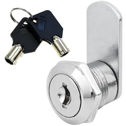 Bohaner 2Pcs Cylinder Safe Cam Locks 25mm with 2 Alike Keys Drawer Cabinet Locking Mailbox Lock Security Zinc Alloy Letter Box Locks Cupboard Locker Dresser Lock for Cabinet Drawer Cupboard