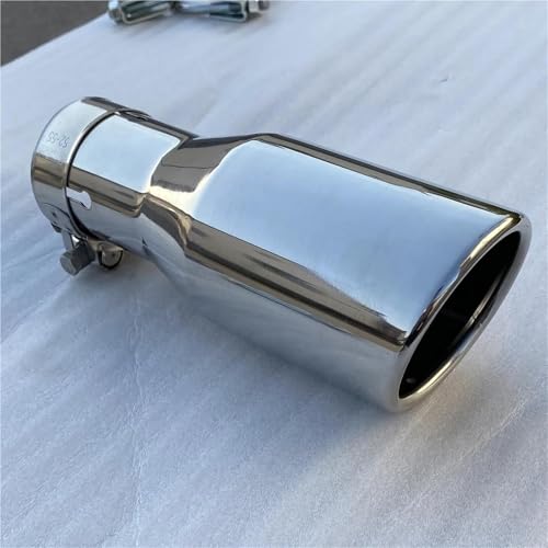 Tubo de escape coche silenciador de 63mm a 89mm de acero inoxidable en color plata de 20cm