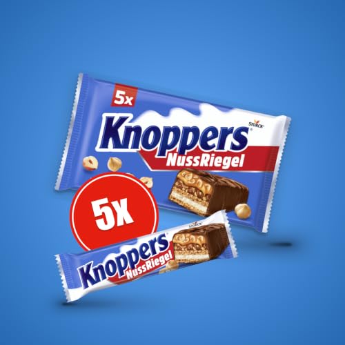 Knoppers NussRiegel, 5 Schokoriegel mit Haselnüssen & Karamell - 1 x 200 g – Ansicht 2