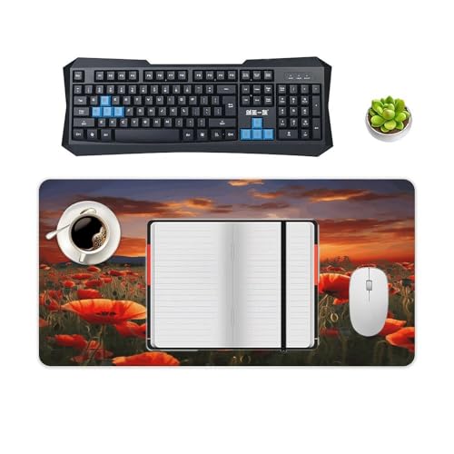 Red Poppy Field Desk Pad con Base Antideslizante miniatura 4