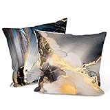 berkin arts decorativo federe cuscini divano cover set di 2 fodere, 45x45 cm moderno marmo astratto copricuscini. accogliente regalo di natale grigio nero per casa