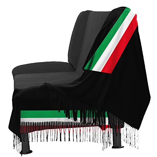 Flag of Belize Womens Winter Scarf Cashmere Feel Shawl Wrap Soft Warm Blanket Scarves Fringe Scarf4