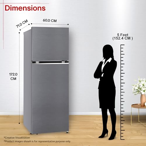 Image of LG 343 L, 2 Star, Convertible, Smart Inverter, Frost Free Double Door Refrigerator (GLT3426SNDS, Dazzle Steel, Express Freeze & Multi Air Flow)