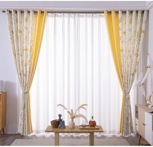 Rideau occultant chambre 137x244 polyester imprimé fleurs 2 pièces