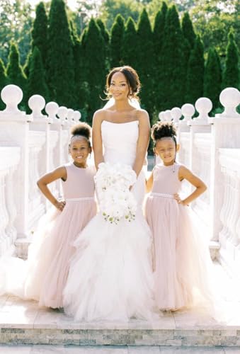 Layers Tulle Flower Girl Dresses for Wedding Satin Pageant Dress Ball Gown Princess Kids Party Dress3