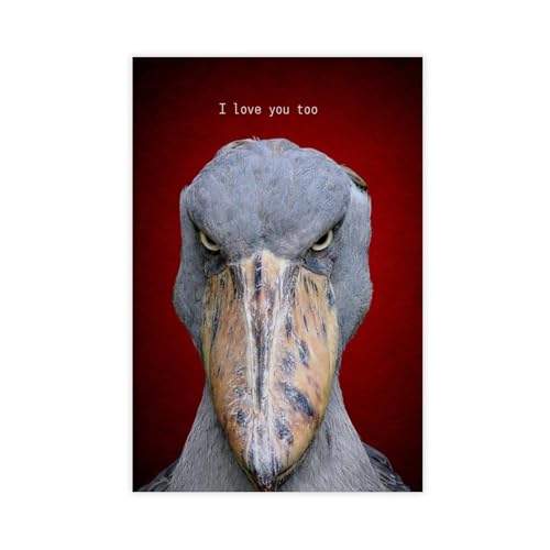 Shoebill poster sur toile, une idée cadeau originale pour chambre et bureau