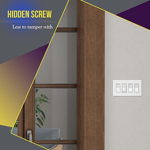 image for ENERLITES - SI8834-W-STICKER Screwless Decorator Wall Plates Child Saf