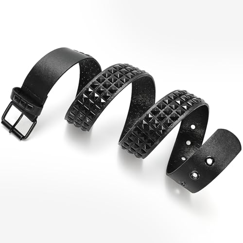 Image of Studded Belt for Women and Men Goth Metal Punk Belt Scene Style Cool Belts for Jeans
