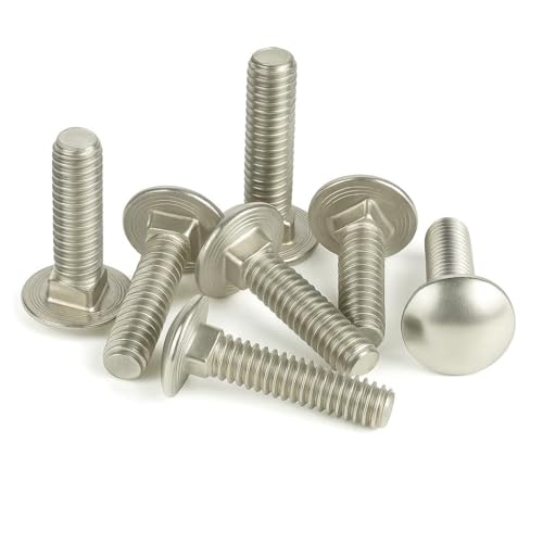 Image of IMSCREWS 1 /2-13 x 1 Carriage Bolts, 304 18-8 Stainless Steel, Round Head & Square Neck, Full Thread Heavy Duty Structural Bolts for Metal & Wood, 2 Pack