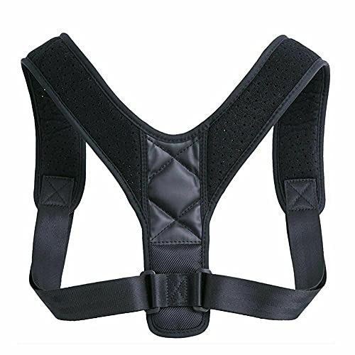 Posture Corrector for Men and Women, Adjustable Upper Back Brace for Clavicle To Support Neck, Universal Lumbar Shoulder Posture Correction for Providing Pain Relief - Black