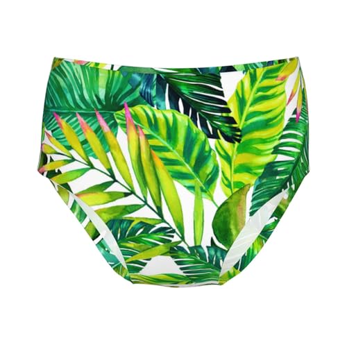 Colorful Tropical Palm Leaves Girls' Underwear Soft Cotton Little Girls Panties Comfort Briefs