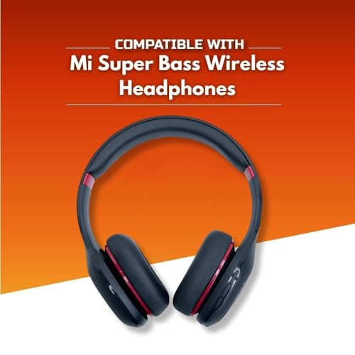 Image of Crysendo Headphone Cushion Pad Compatible with Mi Super Bass Wireless Headphones | 75mm X 55mm Replacement Mi Bass Headphones Cushion | Soft Foam & PU Leather Mi Super Bass Cushion (Black)