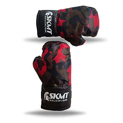 Image of SKMT PU Leather Boxing Gloves for Kids, Available in 2-9 & 7-14 Year Child Gloves (Red Army, 7-14 Year Child Gloves)