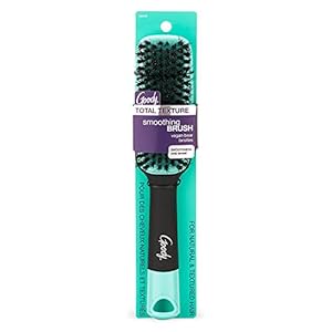 Goody x Total Texture Smoothing Brush – Vegan Boar Bristles Help Condition and Smooths Hair Cuticles for Enhanced Shine Shine – For Natural and Textured Hair – Non-Slip Grip