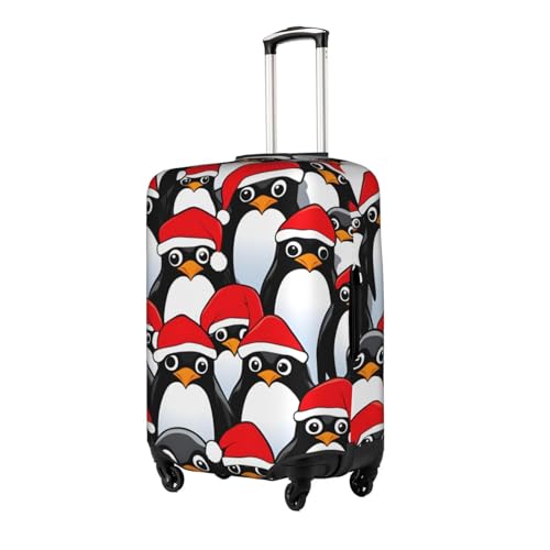 Christmas Penguins Tsa Approved Luggage Cover For 18-32 Inch Suitcases Scratch-Resistant Stretch Luggage Cover2