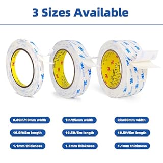 Double Sided Tape 0.39"×16.5Ft, Mounting Tape Heavy Duty No Residue, Removeable PE Foam Tape Strips, Extra Strong Adhesive Tape Waterproof for Walls Home Office Decor Crafts Paint Picture Poster