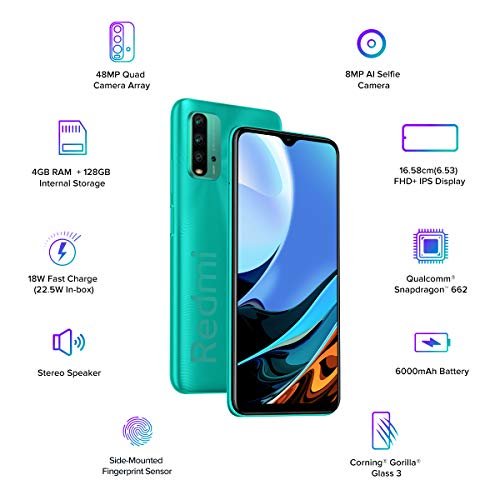 Image of Redmi 9 Power (Electric Green, 4GB RAM, 128GB Storage) - 6000mAh Battery|FHD+ Screen | 48MP Quad Camera | Snapdragon 662 Processor