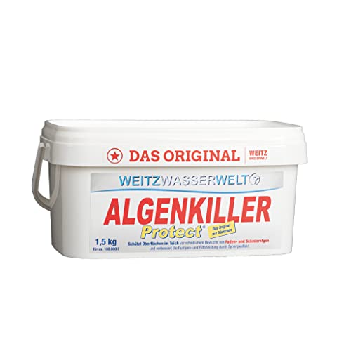 ALGENKILLER Protect® - Wasserpflege für Garten- und Schwimmteiche (1,5 kg - für max. 100.000 Liter)