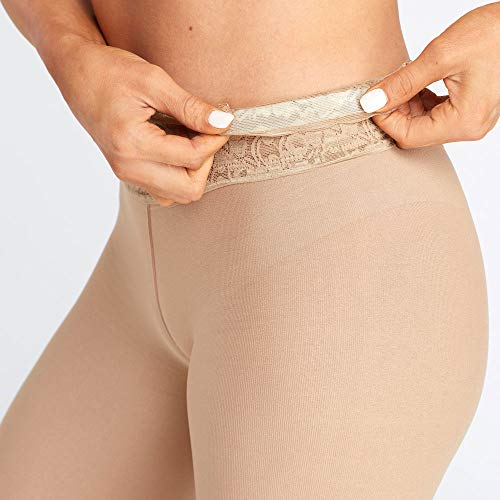 Hipstik Nude Tights for Women | Opaque Tights with Comfort Lace Top | Non Control Top Nylons for Women4