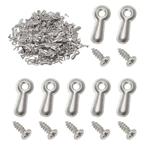 Image of uxcell 200pcs Picture Frame Backing Clips, 0.75 inch Photo Frame Turn Buttons Fasteners Hardware Corner Clip with 200pcs Screw for Hanging Pictures Craft Drawings, Silver