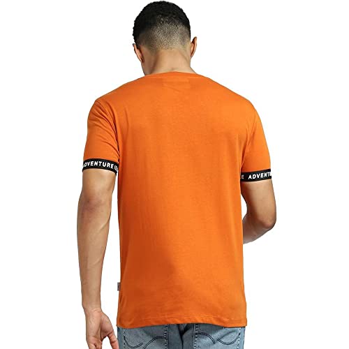 Image of JACK & JONES Printed Cotton Crew Neck Mens T-Shirts