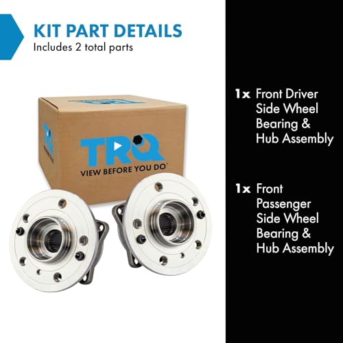 Image of TRQ Front Left and Right Wheel Bearing and Hub Assembly Set 2 Piece Compatible with 2016-2018 Mercedes-Benz GLE350 2016-2019 GLE63 AMG 2017-2019 GLS450 2013-2016 GL450 2013-2016 GL550 2013-2016 GL350