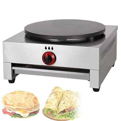 Kommerzieller Crêpes-Maker, Pfannkuchen- und Crêpes-Maker mit 40 cm großen Gusseisenplatten, professionelle Crêpes-Grillmaschine
