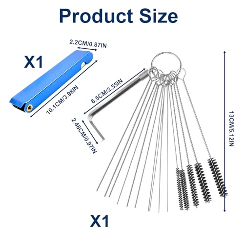 Image of 2 Pack Carb Cleaning Brushes Kit, Torch Tip Dirt Removal Set for Jets Nozzles Orifices, Throttle Body Tools for Chainsaw Motorcycle ATV Carb Welding Stove Shower Head Maintenance