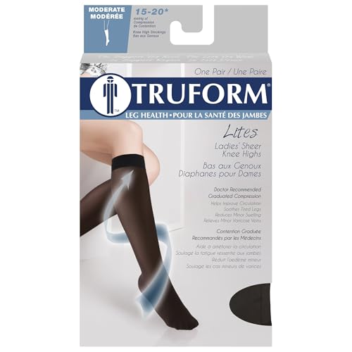 Truform 1773LB-M Sheer Compression Stockings, 15-20 Mmhg, Women'S Knee High Length, 20 Denier, Light Beige thumb #2