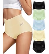 YDQ Women's High Waisted Underwear Tummy Control Ladies Panties Nylon Postpartum Briefs 5 Pack
