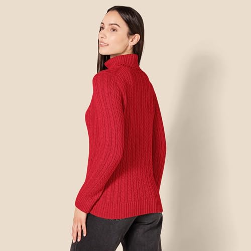 Image of Amazon Essentials Women's Long Sleeve Fisherman Cable Knit Turtleneck Sweater (Available in Plus Size)