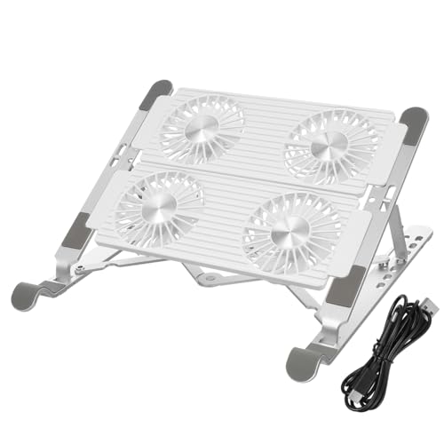 Base con ventilador ajustable para portátil color plata miniatura 1