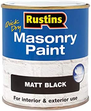 Rustins - Quick Dry Masonry Paint Black 500ml